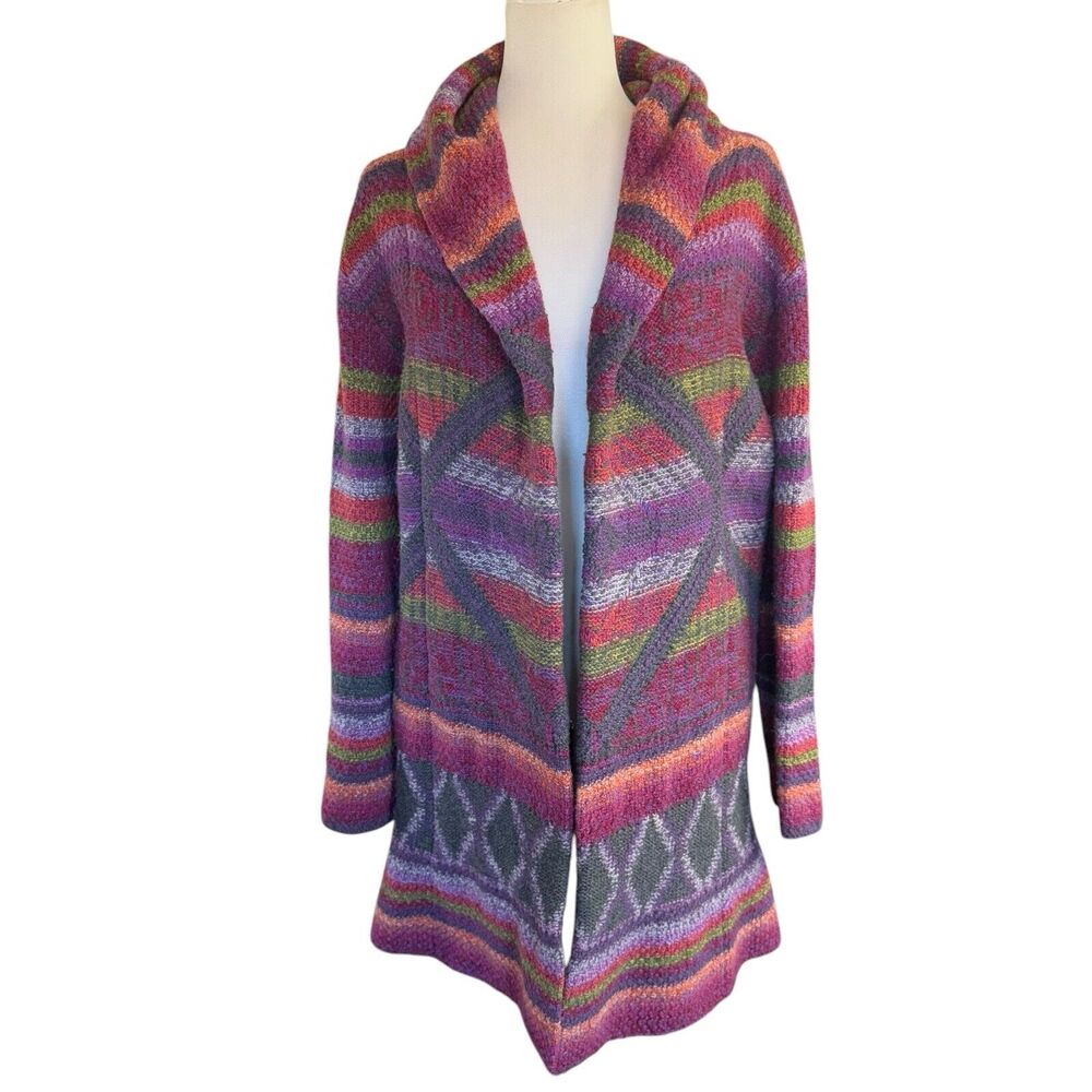 Sundance Breathtaking Moments Hooded Cardigan Lambswool Blend Southwestern